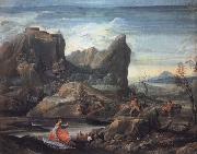 CARRACCI, Agostino Landscape with Bathers oil painting